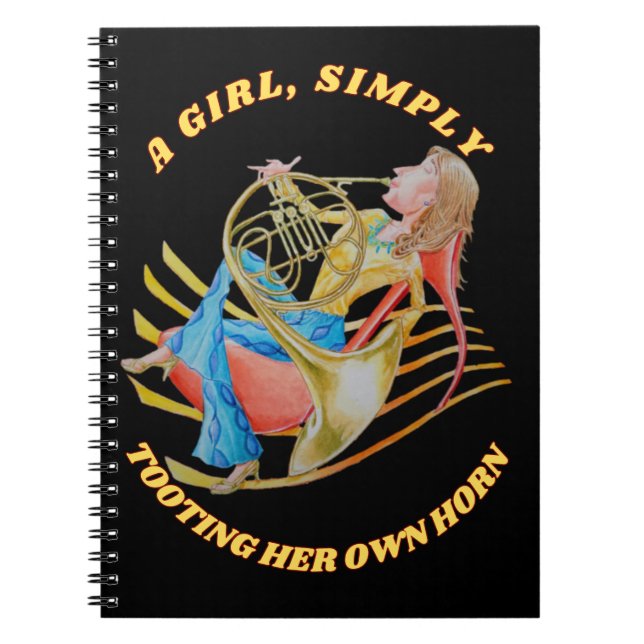 CARNET A GIRL SIMPLY TOOTING HER HORN NOTEBOOK  (Devant)