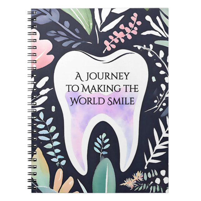 Carnet A Journey to Smile: Boho Floral Dental Sudent Gift (Devant)