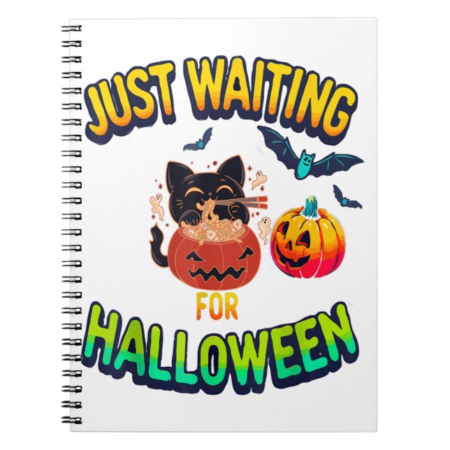 Carnet à la recherche d'Halloween Chat noir Van Gogh Star (Devant)