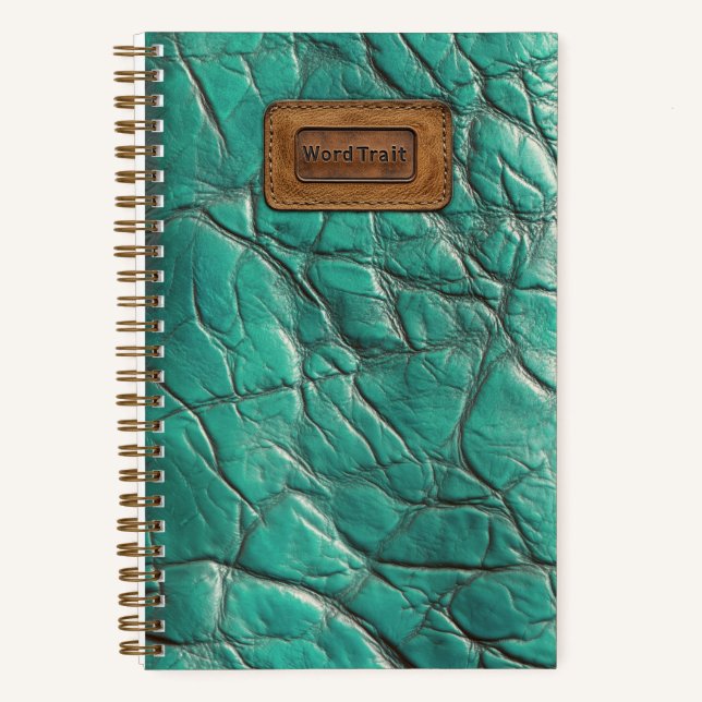 Carnet à l'aspect cuir - Turquoise Caraïbes (clair (Recto)