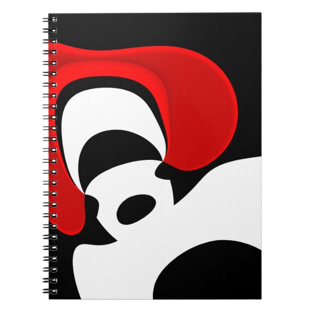 Carnet À M. Redd : Noir, blanc et rouge Abstraits (Devant)