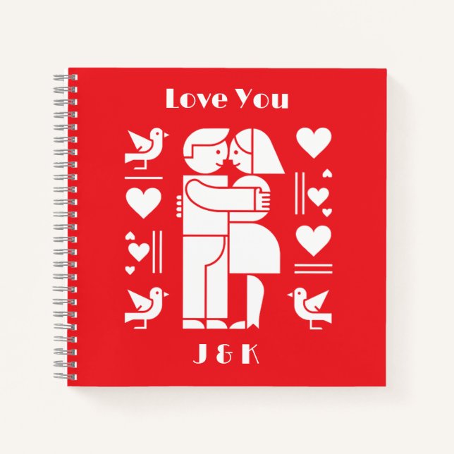 Carnet A modern Bauhaus personalized Valentine’s Day (Devant)