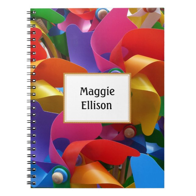Carnet à molette coloré personnalisé (Devant)