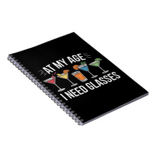 Carnet À mon âge, j'ai besoin de lunettes Drôle de vin Al