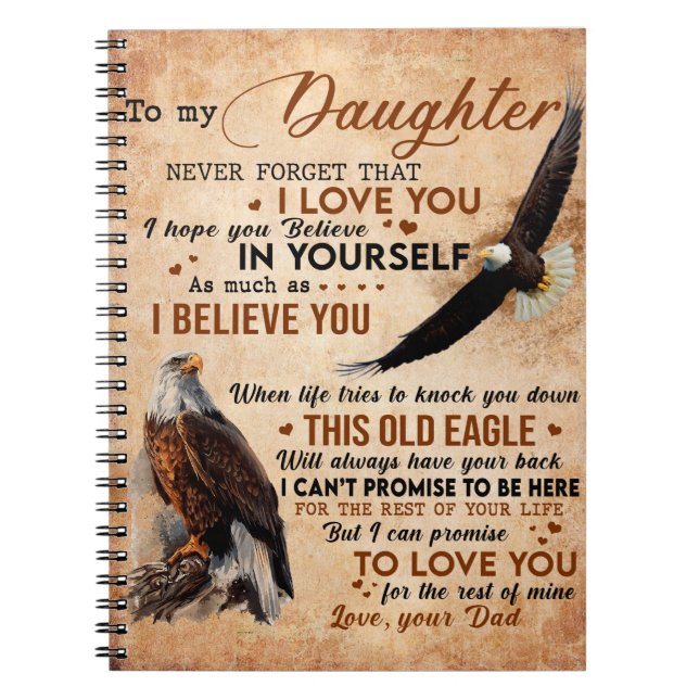 Carnet À Mon Don Fille, Papa Et Fille, Aigle Aigle (Devant)