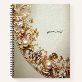 Carnet à motif doré orné