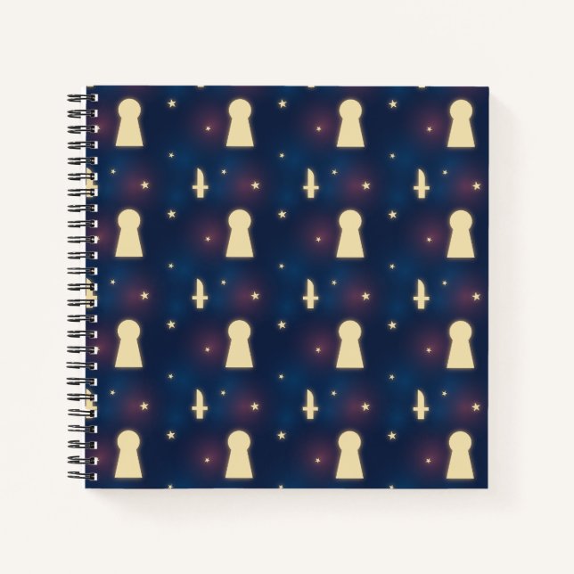 Carnet à motif étoile, couteau et trou de serré |  (Devant)