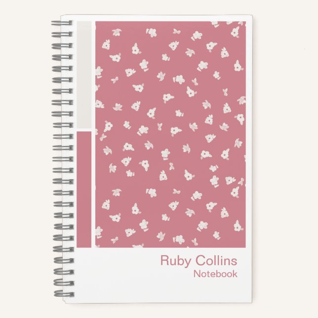 Carnet à palette verticale florale fantaisie (Recto)