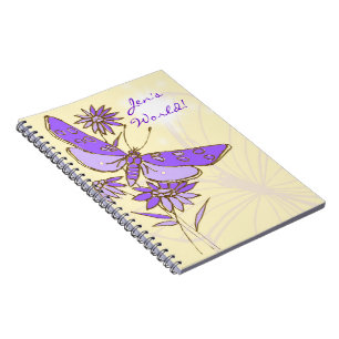 Carnet à papillon violet Peach