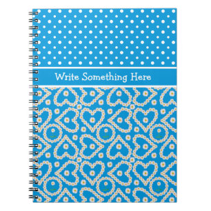 Carnet à personnaliser : Polkas, Daisychains, Bleu