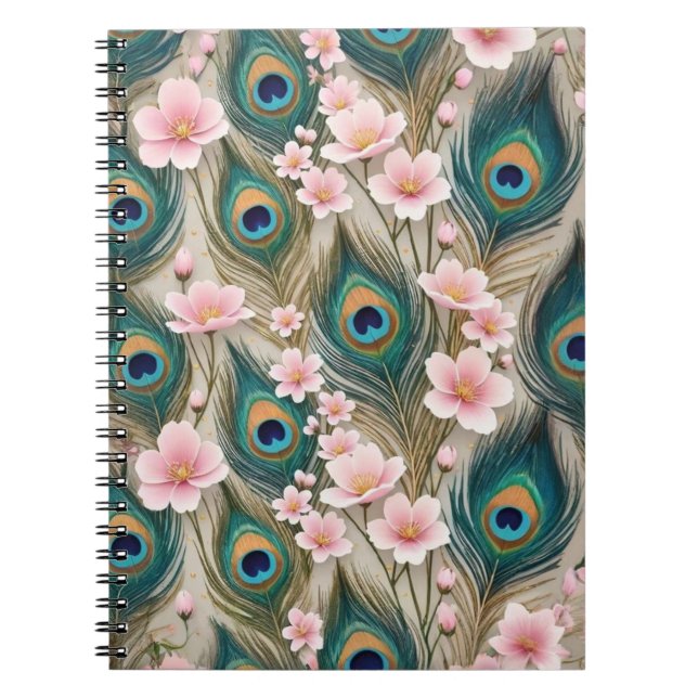 Carnet à plumes de Paon Royal (Devant)