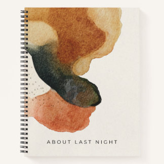 Carnet À propos de la nuit dernière | Aquarelle Abstraite