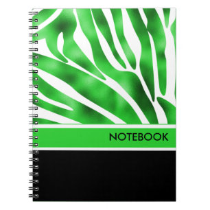 Carnet à rayures Lime Green et White Zebra