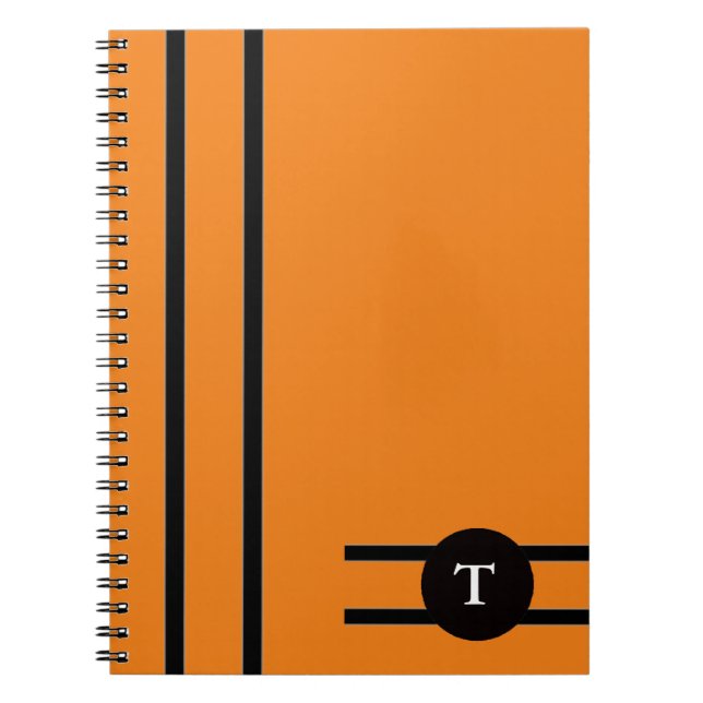 Carnet à rayures orange et noir (Devant)