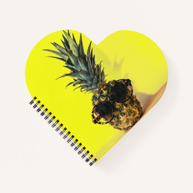 Carnet à reliure spirale en forme de cœur (Devant)