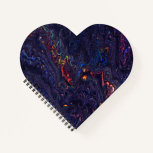 Carnet à reliure spirale en forme de cœur