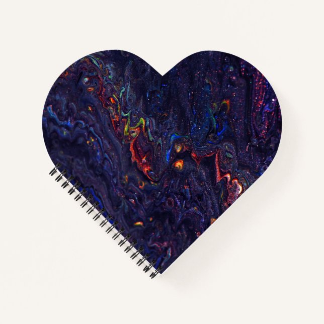 Carnet à reliure spirale en forme de cœur (Devant)