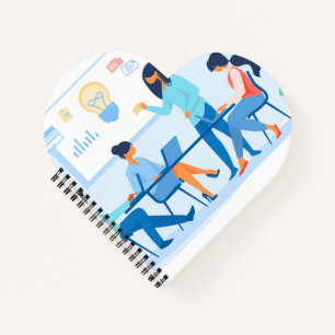 Carnet à reliure spirale en forme de cœur