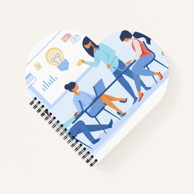 Carnet à reliure spirale en forme de cœur (Devant)