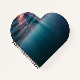 Carnet à reliure spirale en forme de cœur