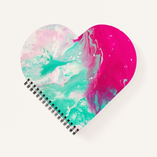 Carnet à reliure spirale en forme de cœur (Devant)