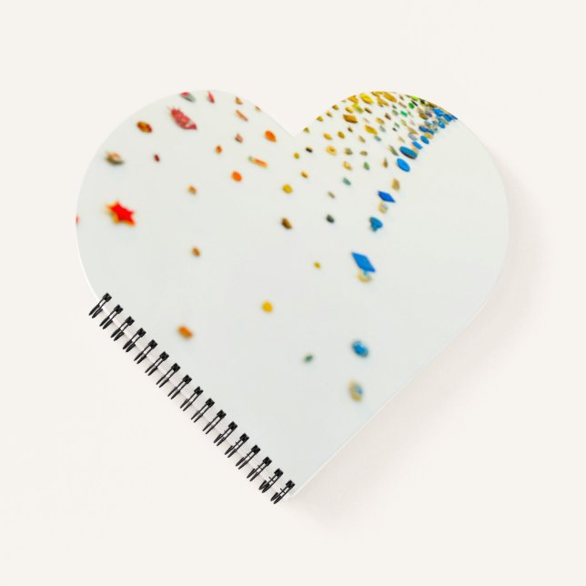 Carnet à reliure spirale en forme de cœur (Devant)