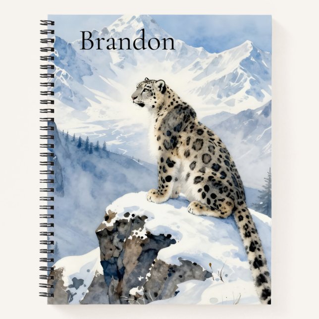 Carnet A Snow Leopard on Snowy Peak Personalized (Devant)