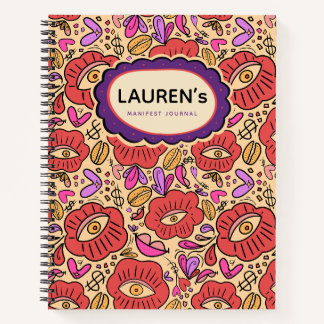Carnet à spirale à motif floral Lucky Eye