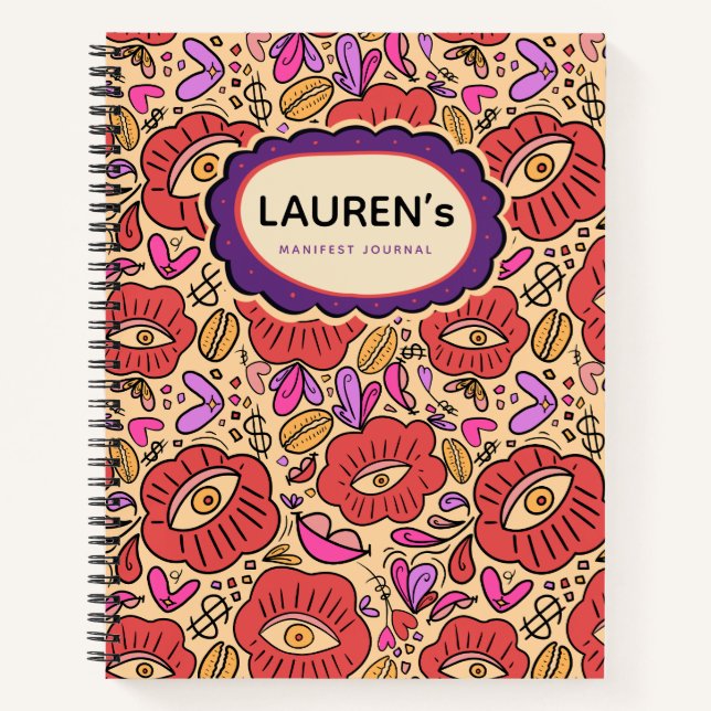 Carnet à spirale à motif floral Lucky Eye (Devant)