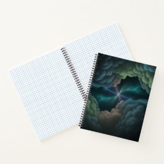 Carnet à spirale abstrait de nuage cosmique