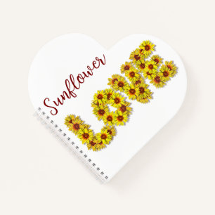 Carnet à spirale amour tournesol