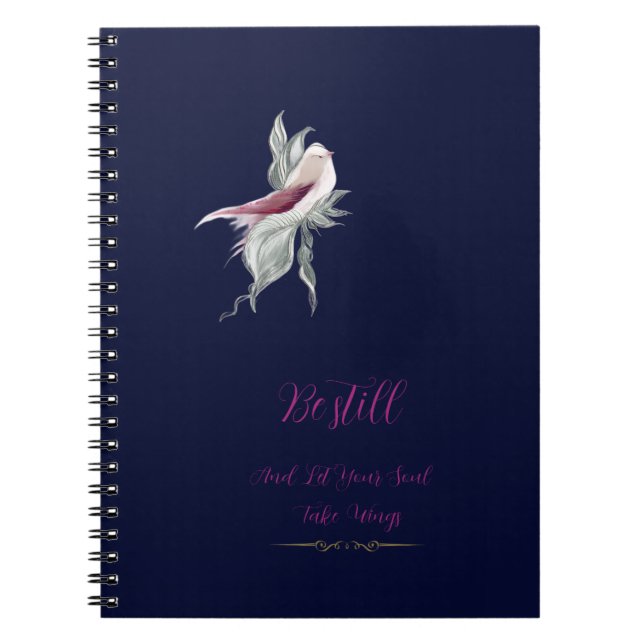 Carnet à spirale botanique élégant pour oiseaux  (Devant)