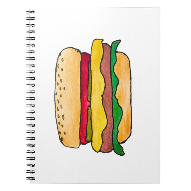 Carnet à spirale Cheeseburger et livre de recettes (Devant)