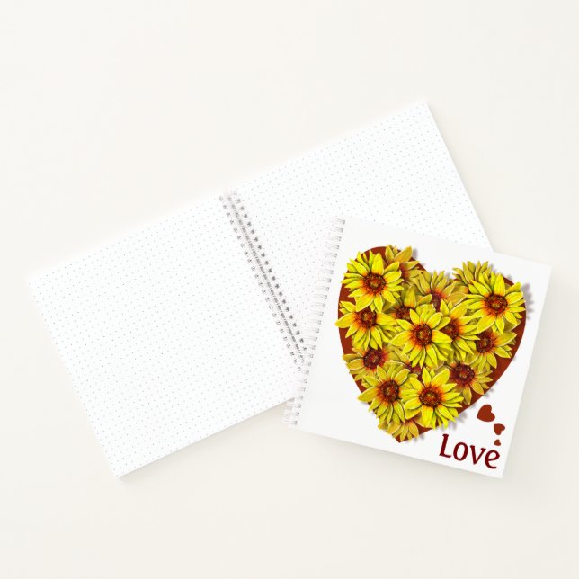 Carnet à spirale Cœur de Tournesol (Intérieur)