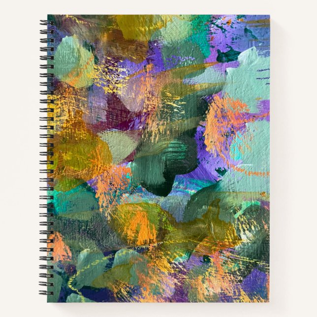 Carnet à spirale de champ de fleurs d'art abstrait (Devant)