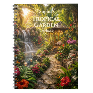 Carnet à spirale de jardin tropical personnalisé