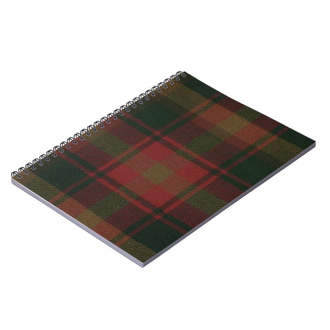 Carnet à spirale de tartan de feuille d'érable (Côté gauche)