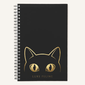 Carnet à spirale élégant en ligne d'art de chat en