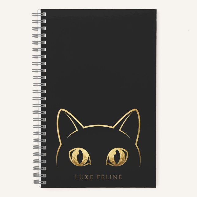 Carnet à spirale élégant en ligne d'art de chat en (Recto)