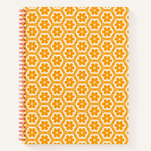 Carnet à spirale florale orange (Devant)