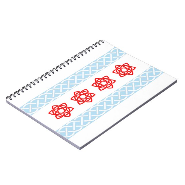 Carnet à spirale irlandais de drapeau de Chicago (Côté gauche)