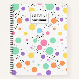 Carnet à spirale personnalisé Rétro Pastel Pointil