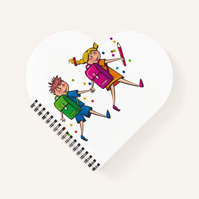 Carnet à spirales en forme de cœur (Devant)