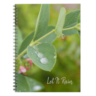Carnet à spirales photo de gouttes de pluie sur fe