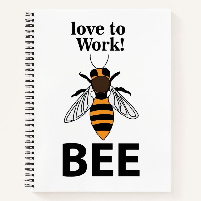 Carnet Abeille aime travailler abeille (Devant)