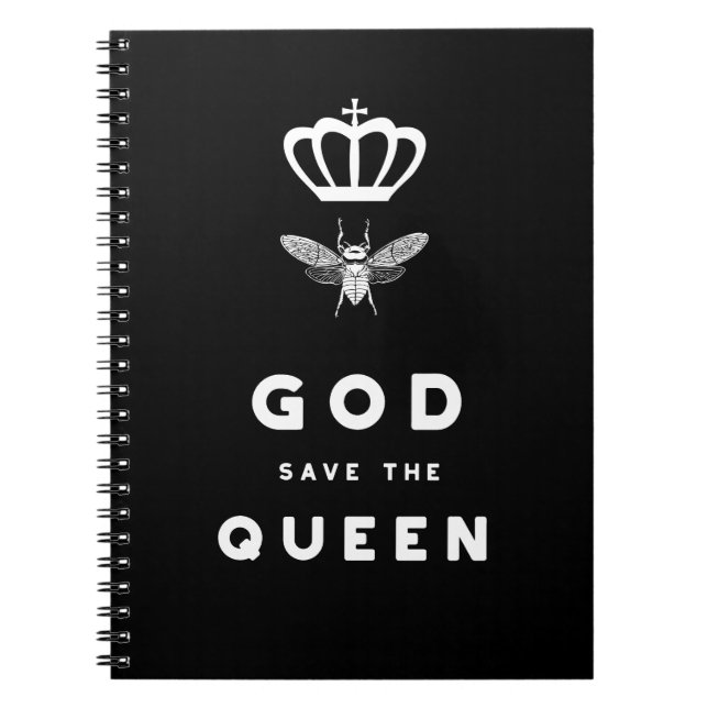 Carnet Abeille drôle. God Save the Queen. Humour ringard (Devant)