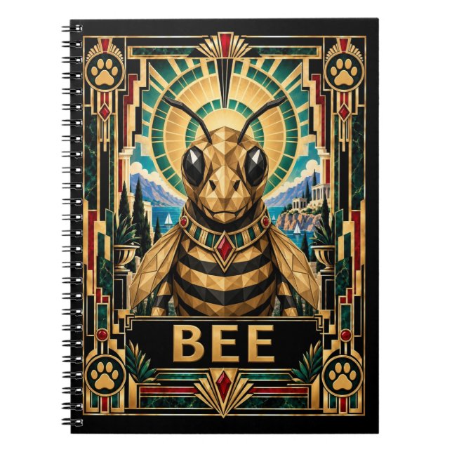 Carnet Abeille, faune Art déco (Devant)
