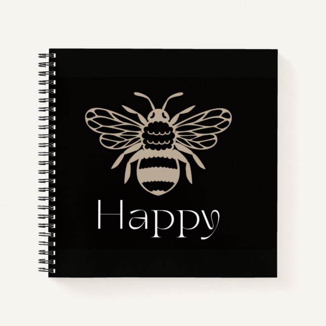 Carnet Abeille Heureuse Affirmation Positive Bien-être Up (Devant)