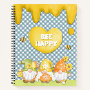 Carnet Abeille joyeuse avec des grains de fleur de miel
