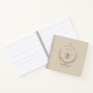 Carnet Abeille miel beige vintage rustique campagne franç